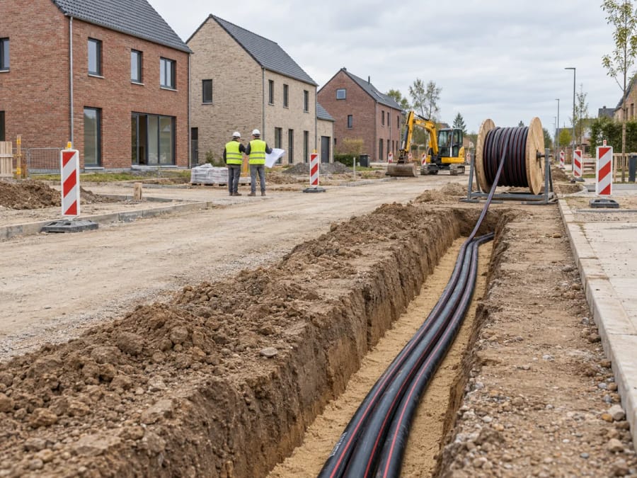 Kabelwerken bij verkaveling